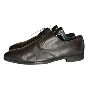 Boss Hugo Boss Italian Leather Derby Dress Shoes Size 8.5 Dark Brown